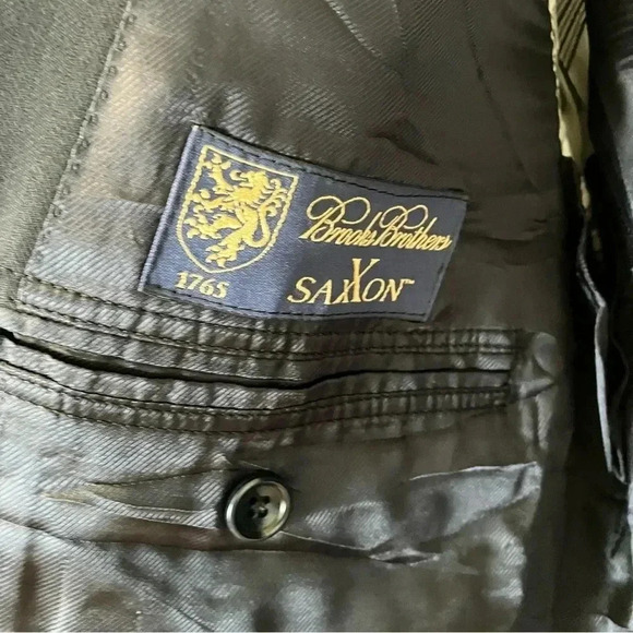 Brooks Brothers Saxxon 1818 100% wool navy striped sport coat blazer - Picture 3 of 9